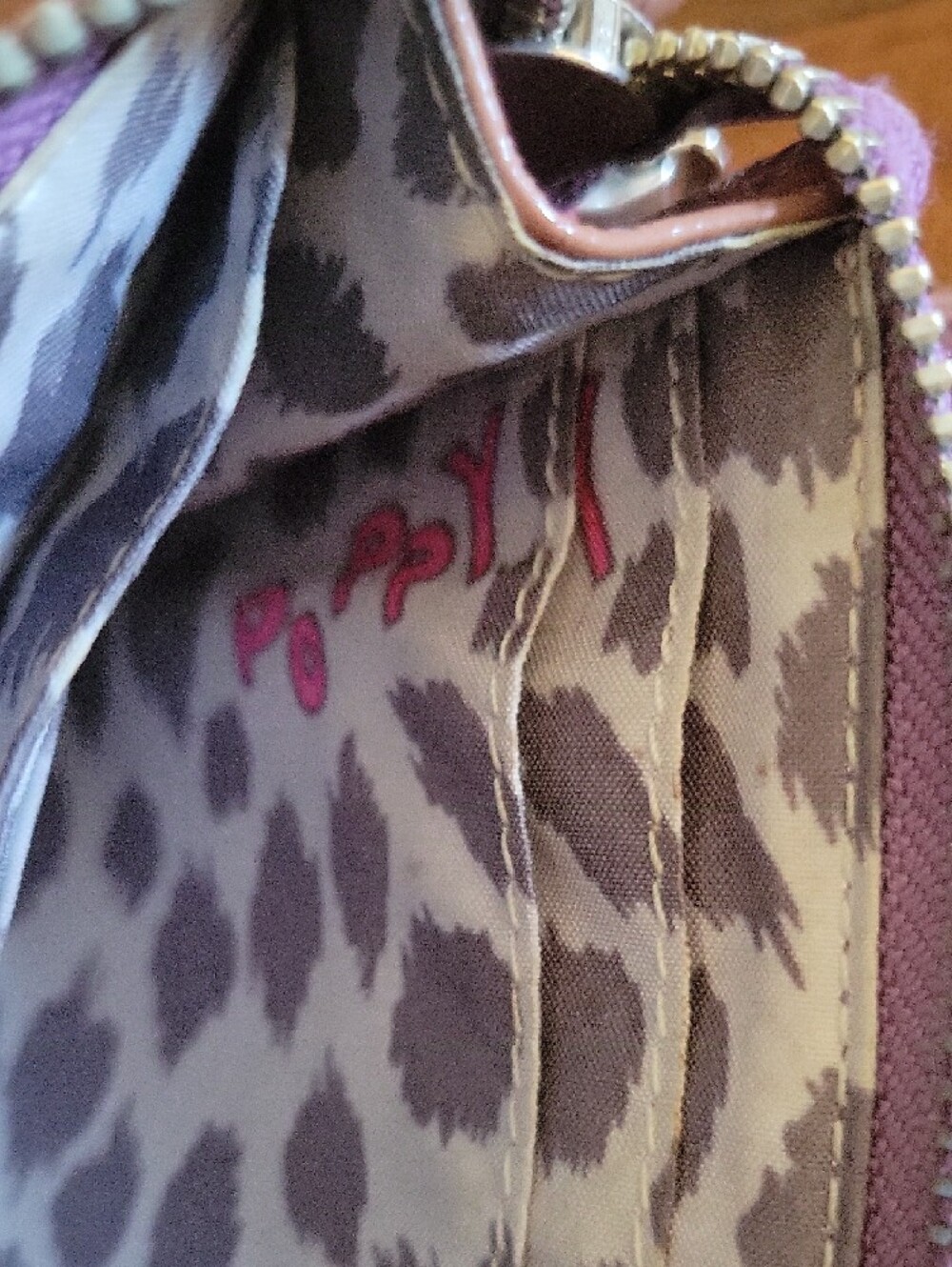 Coach Poppy Lavender Patent Zip Wallet with Silver Logo - Picture 9 of 16